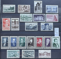 1952 (**) MNH  Année Complète YT 919 à 939 - 21 Valeurs Neufs (côte 114 €) France – 8krlot - 1950-1959