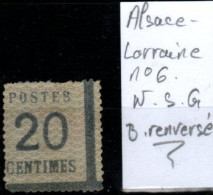 FRANCE - ALSACE-LORRAINE YT N° 6c Neuf Sans Gomme, Avec Burelage Renversé Et Très Décalé (voir Photo). Bas Prix. - Neufs