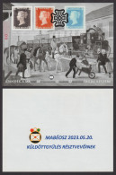 LOCOMOTIVE Trains / Stamp On Stamp BLACK PENNY Commemorative Memorial Sheet MABÉOSZ 2023 2015 Special Back Print - Commemorative Sheets