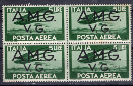 Venezia Giulia - Posta Aerea, 5 Lire Verde Sass. 4 ** - Ungebraucht