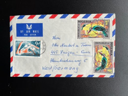 NIGERIA 1972 AIR MAIL LETTER LAGOS TO LINGEN 12-02-1972 BIRDS - Nigeria (1961-...)