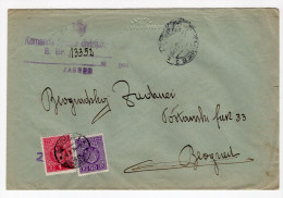 1934. KINGDOM OF YUGOSLAVIA,CROATIA,ZAGREB TO BELGRADE,MILITARY POST,OFFICIALS,POSTAGE DUE APPLIED IN BELGRADE - Segnatasse