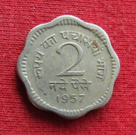 India 2 Naye Paise 1957 C KM# 11 *V1T  Calcutta Mint Inde Indien Indies Paisa - Inde