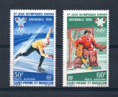 SAINT PIERRE ET MIQUELON 1968, Olympic Winter Games - Grenoble, Sports, Mi #423-4, MNH**, CV: €25 - Invierno 1968: Grenoble