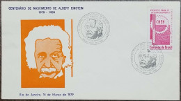 Einstein, Einstein's Theory Of Relativity, Mathematics Formula, Physics, Nobel Prize Pictorial Postmark, Brazil FDC - Albert Einstein