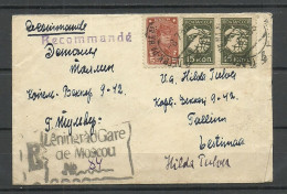 RUSSIA Russland Soviet Union 1935 Registered Cover Leningrad Gare De Moscou, Sent To Estonia Estland Tallinn Kopli - Cartas & Documentos