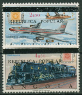 Angola 1980 110 J. Briefmarken In Angola Lokomotive Flugzeug 627/28 Postfrisch - Angola