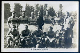 Cpa équipe De Football --  A.S. Cannes    1936-37 -- Rouen  STEP24 - Calcio