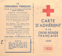 Carte D'Adhérent à 500 Frcs à La Croix Rouge Française 1950 Pour Une Société De Lyon - Cartes De Membre
