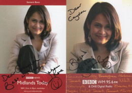 Satnam Rana Midlands Today BBC News 2x Hand Signed Photo S - Politiek & Militair