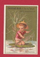 Chocolat IBLED, Jolie Chromo Lith. Baster & Viellemard BV11-10, Enfants Pieds Nus, Le Canotage - Ibled