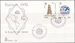 Europa CEPT 1992 Italie - Italy - Italien FDC3 Y&T N°1940 à 1941 - Michel N°2213 à 2214 - 1992