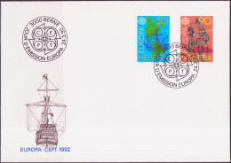 Europa CEPT 1992 Suisse - Switzerland - Schweiz FDC Y&T N°1393 à 1394 - Michel N°1468 à 1469 - 1992