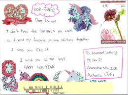 22-1-2024 (2 X 1) South Korea - Posted To Austraia (with Flower Stamp) - Korea, South