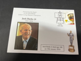 22-1-2024 (2 X 2) Death Of USA Golf Master - Jack Burke Jr Aged 100 (with Golf Stamp) - Golf