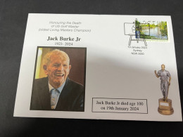 22-1-2024 (2 X 2) Death Of USA Golf Master - Jack Burke Jr Aged 100 (with OZ Stamp) - Golf