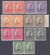 1921 Yugoslavia 145-147,149,152-154 Paar King Petar I - Neufs