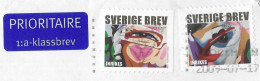 SUEDE SVERIGE 2008 - LETTRE ENTIERE POUR LA FRANCE ( VOIR DENTELURE ) VIGNETTE - VOIR LES SCANNERS - Briefe U. Dokumente