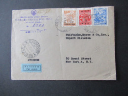 Jugoslawien 1950 Luftpost Geograd NY USA Marken Mit Aufdruck FNR / Generalna Direkcija Metalurgiji Vlade FNRJ - Storia Postale