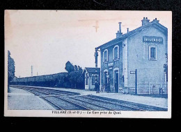 Cp, Chemin De Fer , La Gare Prise Du Quai, 91, Villabé, Vierge, Ed. Photo-Edition, Paris - Stazioni Senza Treni
