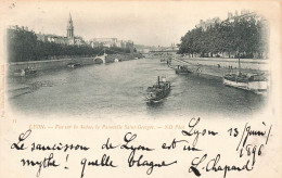 FRANCE - Lyon - Vue Sur La Saône, La Passerelle Saint Georges - ND Phot - Dos Non Divisé - Carte Postale Ancienne - Lyon 5