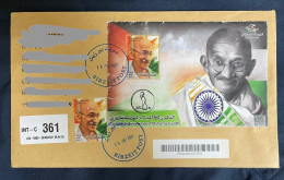 Mahatma Gandhi 150th Anniversary Of Palestine Commercial Used Registered Cover - Mahatma Gandhi