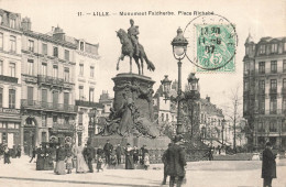 FRANCE - Lille - Monument Faidherbe - Place Richebé - Animé - Carte Postale Ancienne - Lille