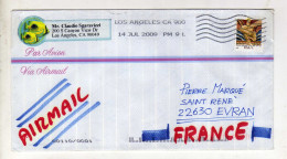 Enveloppe AMERIQUE U.S.A. Oblitération LOS ANGELES CA 9D0 14/07/2009 - Marcophilie