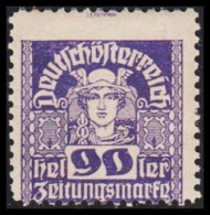 1920-1921. ÖSTERREICH. Zeitungsmarke, 90 Heller PRIVATE Perforated Brown Paper Hinged. (Michel 308) - JF541492 - Ungebraucht