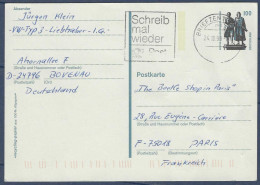 Entier Carte Postale - Monument Goethe - Schiller - écrivains - Lettre Pour La France - Postcards - Used