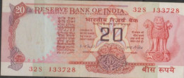 India 20 Rupees - OLD Note With Signature I,G.PATEL(1977-82) Used - Indien