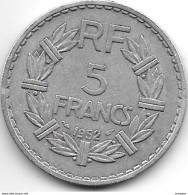 *france  5 Francs  1952 Km 888b.1  Vf+ Rare Date Cat Val 70$ - 5 Francs