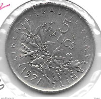 *france  5 Francs  1971 Km 926a.1  Unc - 5 Francs