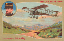 Lieutenant SAVOIA * CPA Illustrateur * Aviation Aviateur Avion Biplan Farman MELLONE * Publicité Belle Jardinière Lille - Aviadores