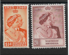 NORTHERN RHODESIA 1948 SILVER WEDDING SET MOUNTED MINT Cat £120+ - Northern Rhodesia (...-1963)