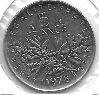 *france  5 Francs  1978 Km 926a.1  Xf+ - 5 Francs