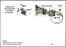 FDC - MYSTAMP° - Club Philatélique Du/Postzegelclub Van De - Courcelles - 1er Transport Par Drone 1/2 - Numéroté - Sonstige (Luft)