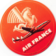 AIR FRANCE * Aviation * étiquette Illustrateur Publicitaire Ancienne * Le Plus Grand Réseau Du Monde ! * Air France - Autres & Non Classés