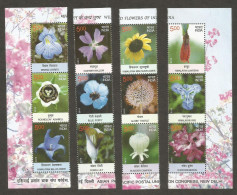 India 2013 Wild Flowers Of India Vertical Se-tenant Mint MNH Good Condition (PST - 152B) - Neufs