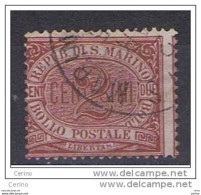 SAN  MARINO:  1894  STEMMA  -  2 C. CARMINIO  US. -  SASS. 26 - Gebruikt