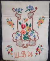 Towel. VINTAGE. FLAX. Embroidery. CROCHET. 30 - 40 Gg. - 4-27-i - Dentelles Et Tissus