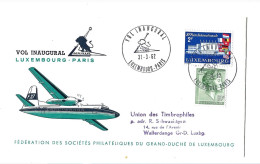 Vol Inaugural Luxembourg-Paris.1962 - Cartas & Documentos