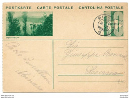207 - 14 - Entier Postal Avec Illustration "Montreux" Cachet à Date Minusio 1925 - Entiers Postaux