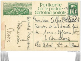 93 - 15 - Entier Postal  Avec Illustration "Schwefelbad Schinznach" Cachet Ambulant 1925 - Attention Trace à Gauche - Entiers Postaux