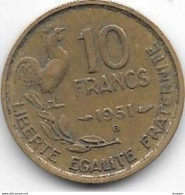 France 10 Francs 1951 B   Km 909.2   Xf+ - 10 Francs