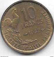 *france 10 Francs 1953  Km 915.1  Xf+ - 10 Francs