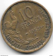 *france 10 Francs 1953 B  Km 915.2  Xf+ - 10 Francs