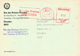 DDR Brief AFS Rat Des Kreises Dresden 1988 - Frankeermachines (EMA)