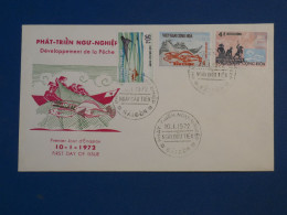 DH8 VIETNAM BELLE   LETTRE  FDC 1972 + FISHING +++ - Vietnam