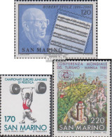 San Marino 1219,1220,1221 (kompl.Ausg.) Postfrisch 1980 Robert Stolz, Tourismus, Gewichtheb - Nuevos